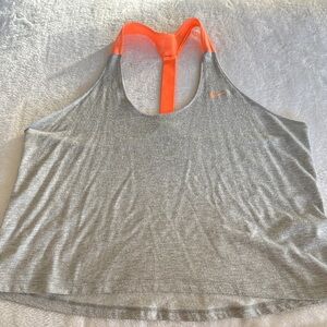 Nike Heather Gray Tank with Neon Orange Straps